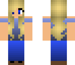 blonde hair and blue shirt girl