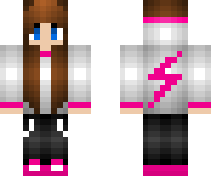 hoodie girl with pink trimmings
