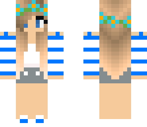blue stripes girl