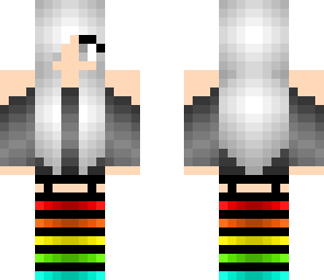 rainbow white hair girl