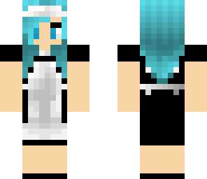 blue haired maid
