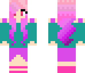 pink ombre hair girl