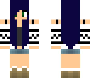 cute girl with navy blue hair