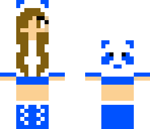 brunette blue panda