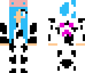 blue haired cow