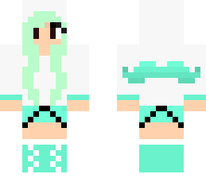 mint green mustache girl