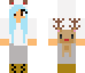 winter deer girl