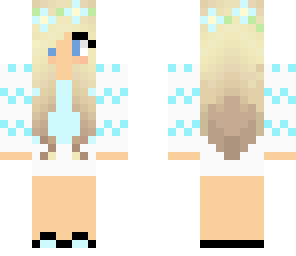 blue flower zigzag girl