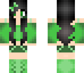 green girl with headphones