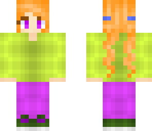 purple and green girl