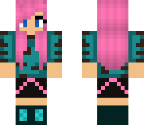 pink haired blue tiger girl