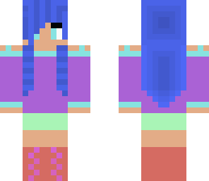 blue stripy girl