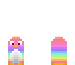 rainbow pastel penguin