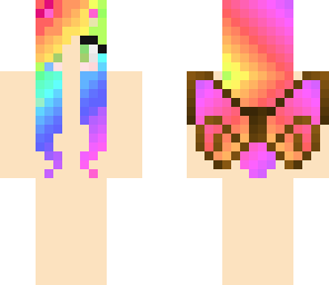rainbow cat fairy girl