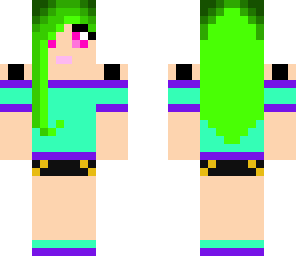 green haired girl