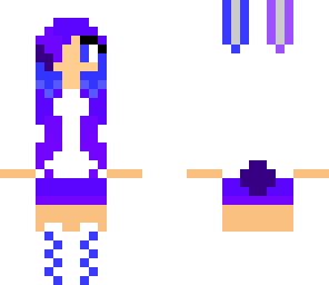 purple-blue bunny girl