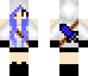 assassin ninja girl purple hair woman
