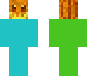 blue green pumpkin man