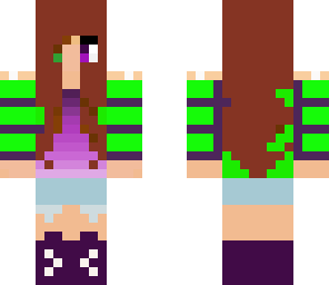 cute purple green girl