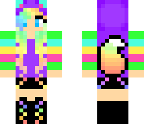 easter rainbow wolf girl