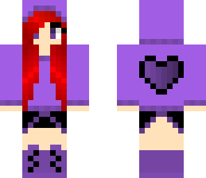 purple hoodie heart girl