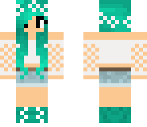 teal checker random girl