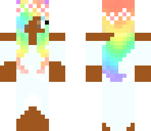 rainbow hair white dress girl with flower band