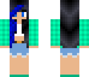 girl with blue streak