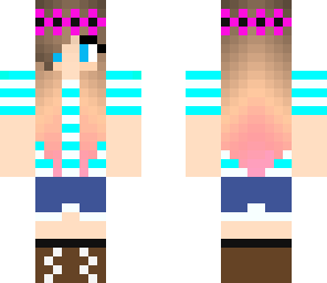 cute brown haired girl with pink highlights