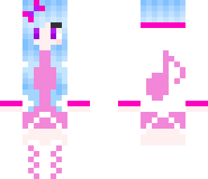 blue pink music girl