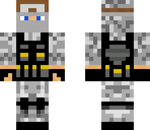 tj in his snow camo soldier suit