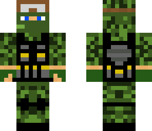 tj in his forest camo soldier suit