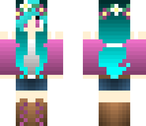 pink and teal