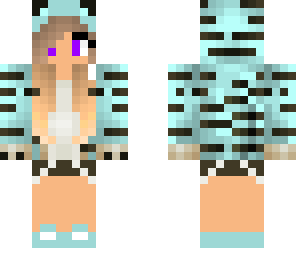 pastel blue tiger hoodie girl