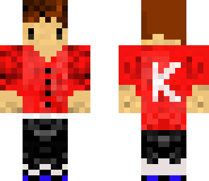 red shirt with headphones
