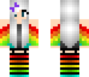 rainbow girl with white hair