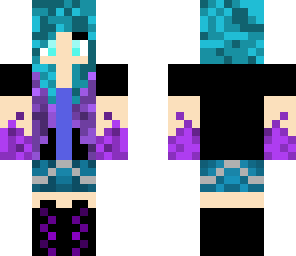 purple and blue fire girl