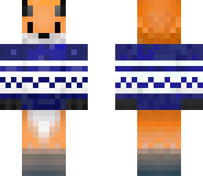 fox with blue sweater