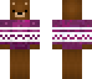 bear with purple sweater