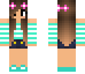blue stripped girl
