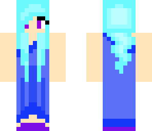 blue dress and blue hair