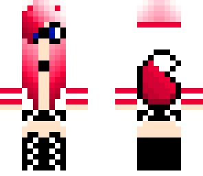 white and pink haired wolf girl
