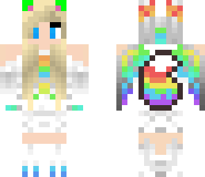 rainbow dragon  wolf girl