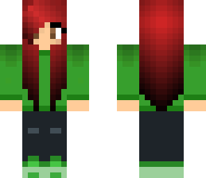 green shirt red hair girl