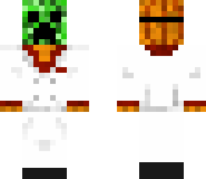 pumpkin man in a creeper mask