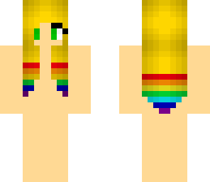 straight rainbow hair