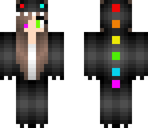 rainbow and black dino girl