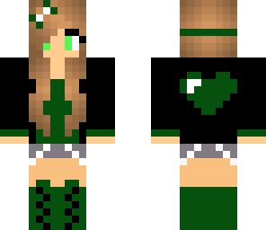 dark green heart girl