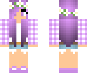 purple plaid girl