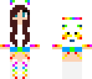 brown hair rainbow panda